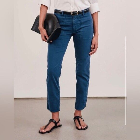 Nili Lotan Jenna straight leg Pants In Teal Blue Size 4 - Picture 2 of 12